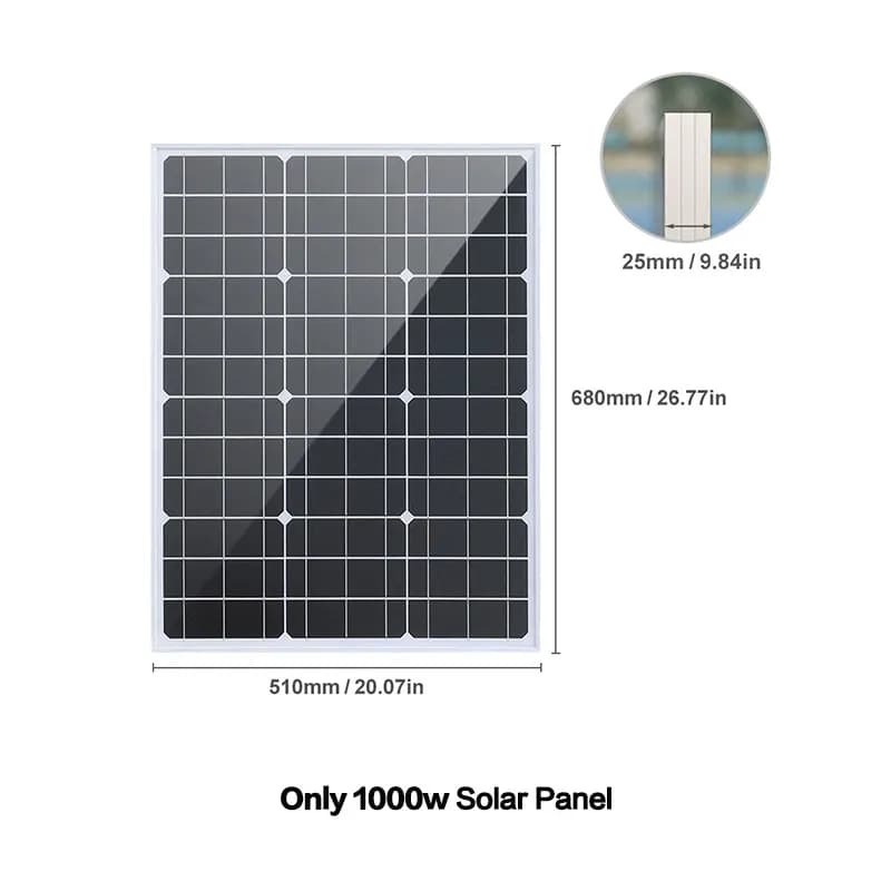 Système de panneaux solaires en verre, contrôleur de charge de batterie 12V, kit d'onduleur solaire 