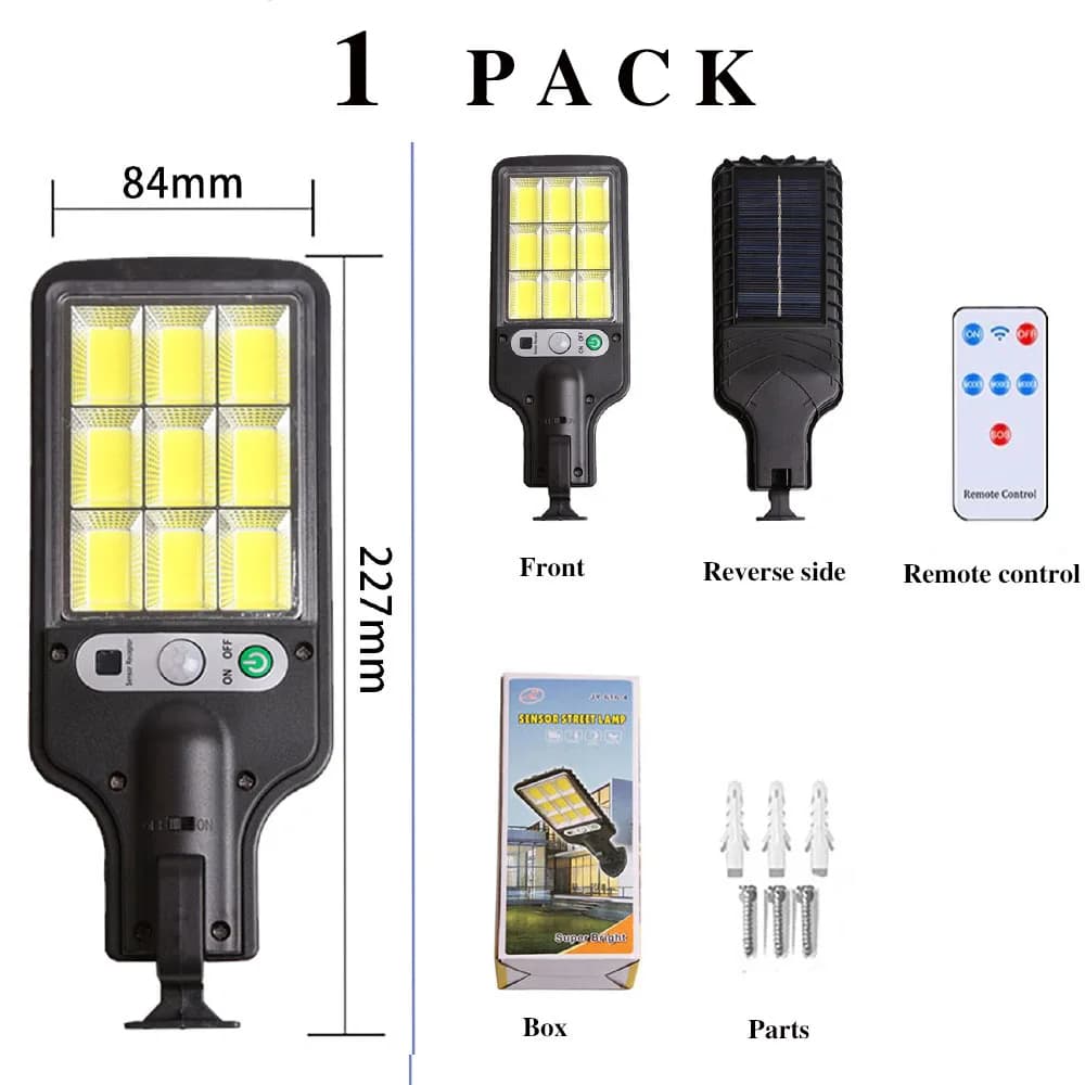 Lampe solaire à détecteur de mouvement pour porche, extérieure, étanche, murale, 3 modes, LED, avec 