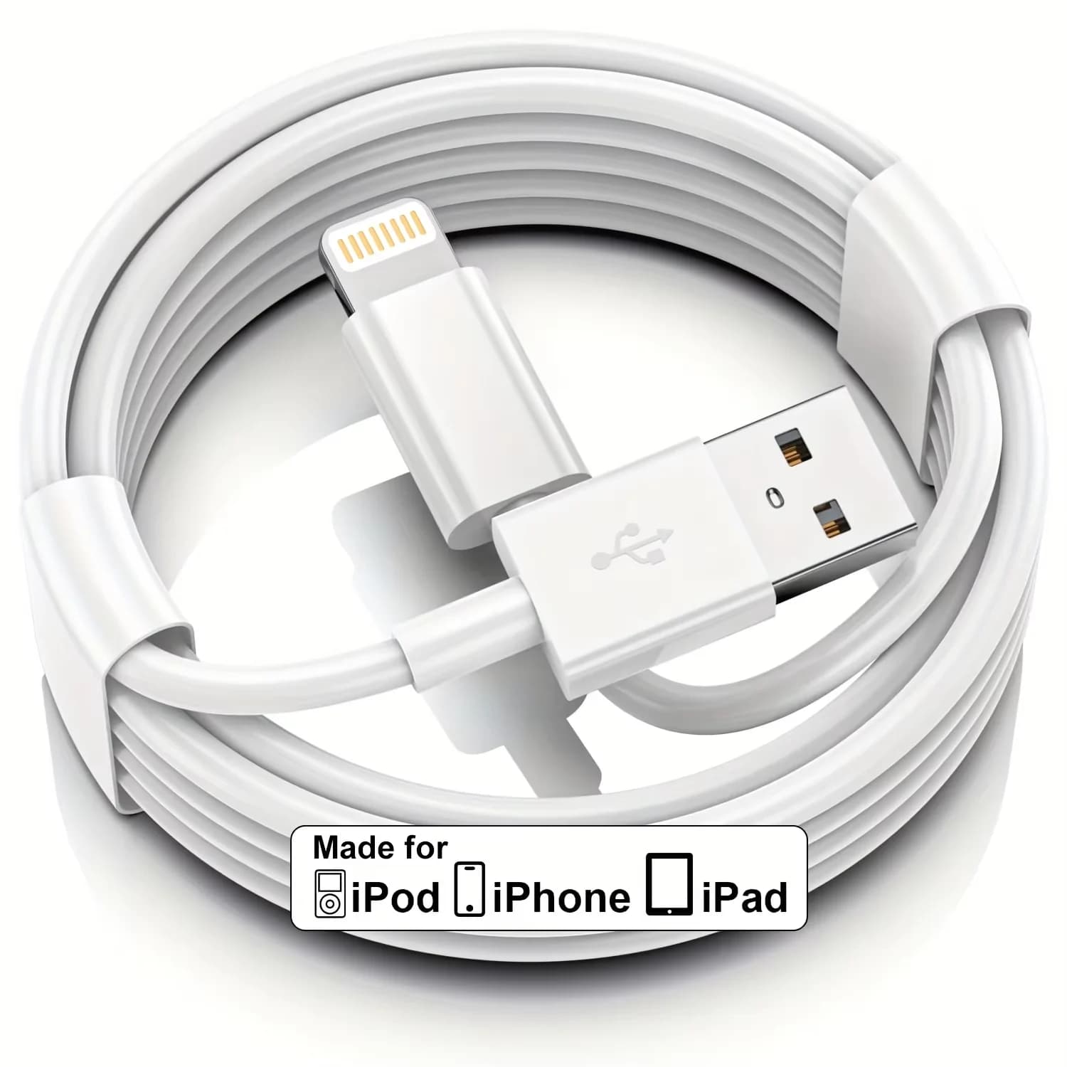 Câble de chargeur certifié MFI adapté pour iPhone 10 pieds Câble de données USB vers Lightning adapt