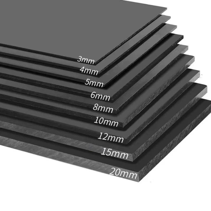Panneau de polypropylène noir, feuilles de plastique PP, épaisseur de plaque 3mm-20mm, taille person