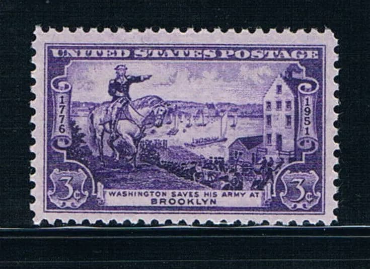 1 pièces/ensemble nouveau timbre postal américain 1951 Washington dans la bataille de Brooklyn timbr