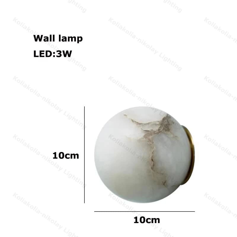Art déco Collection de marbre naturel lampes suspendues LED à intensité variable lustre en albâtre S