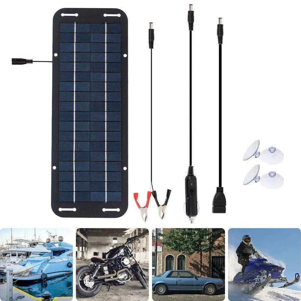 Système de chargeur solaire 30W IP65, Kit de chargement de panneau solaire de batterie de voiture 18
