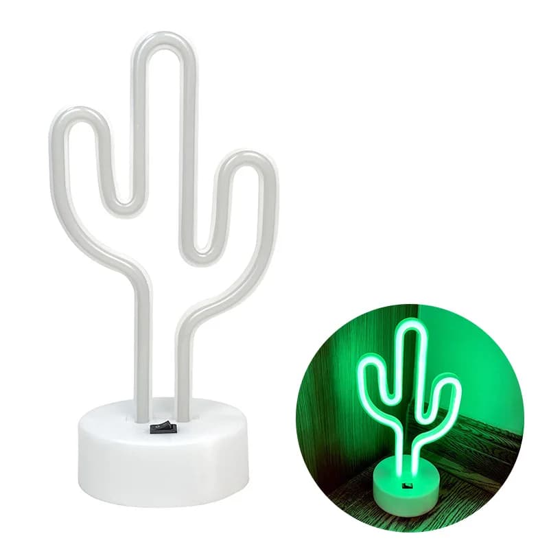 Mignon Cactus enseigne au néon lumières batterie et USB alimenté LED lampe de Table pour fête cadeau