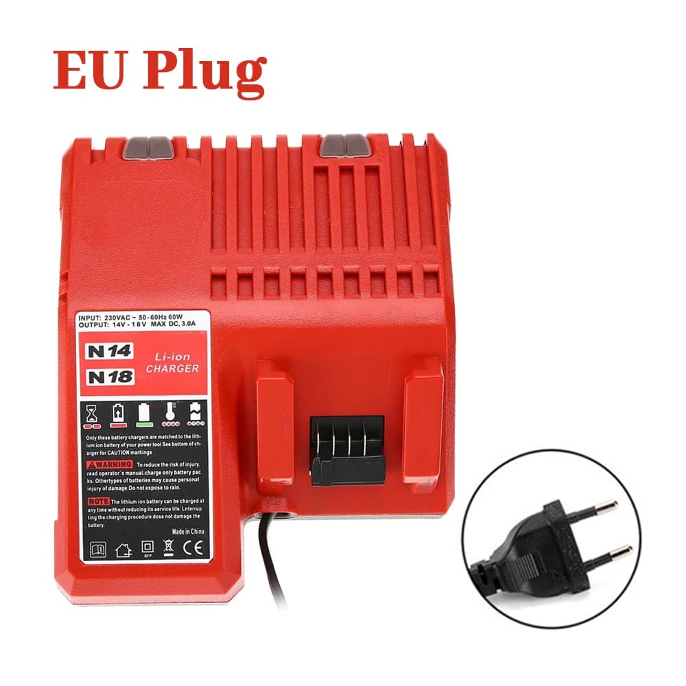Chargeur de batterie Li-ion de remplacement, multi-tension, pour Milwaukee M18 14.4V-18V 48-11-1850 