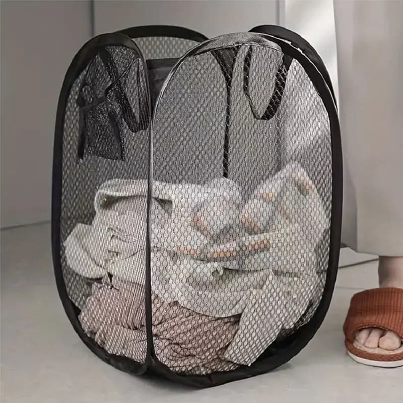 Panier à linge pop-up en maille, panier à linge, panier de rangement pliable pour vêtements sales, p