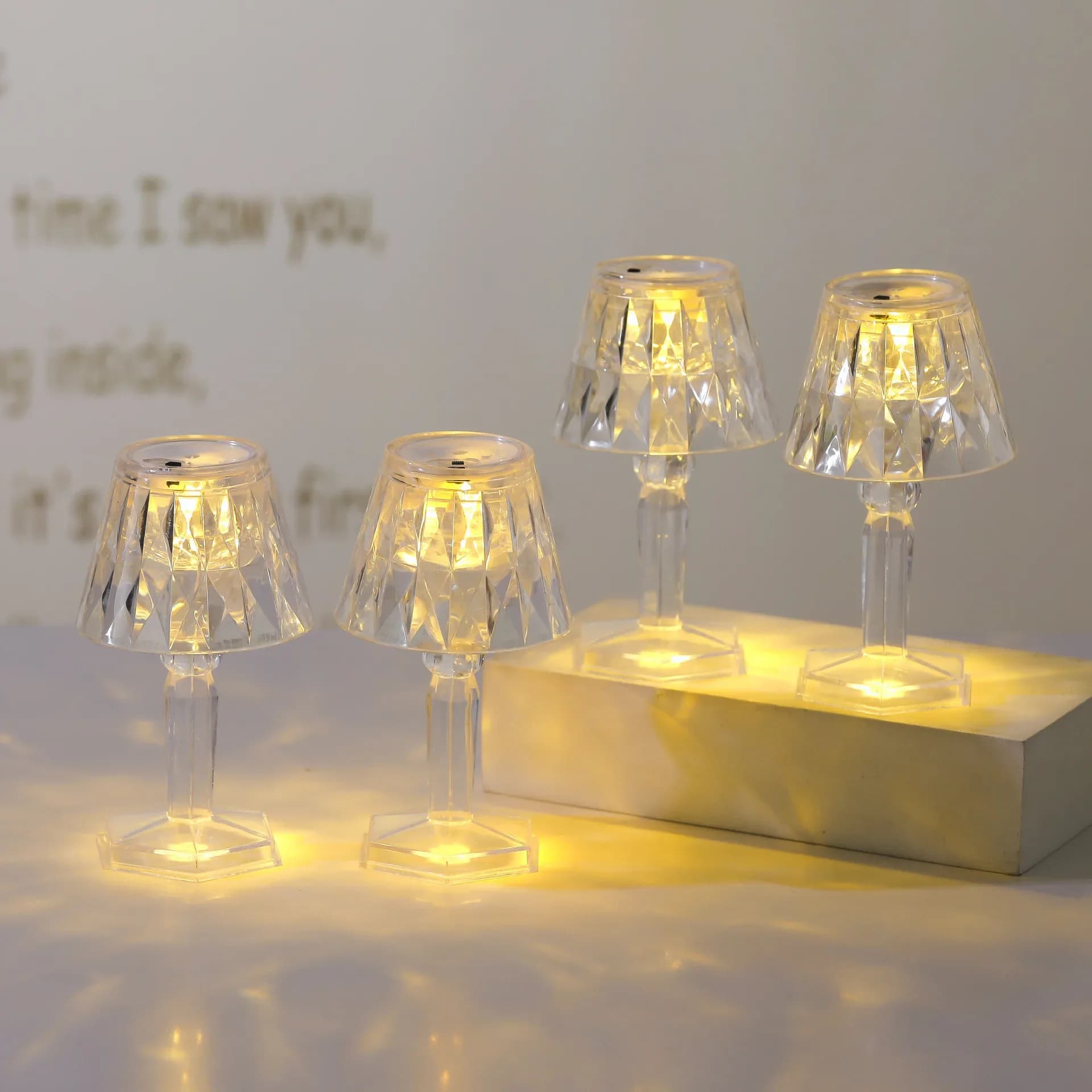 Lampe de Table en cristal d'ambiance LED, Restaurant, cadeau d'anniversaire, décoration de bureau, a