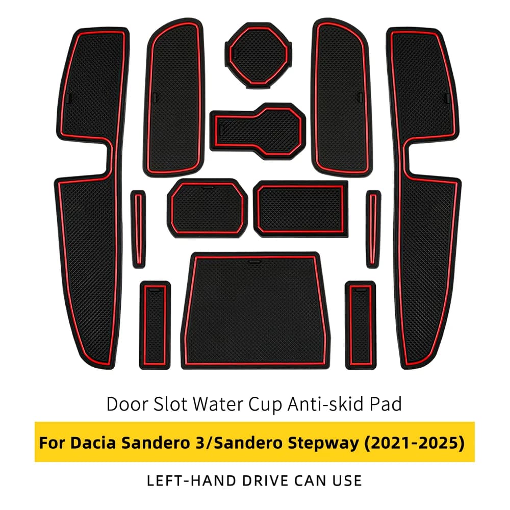 Tapis de porte antidérapant pour Dacia Sandero 3/Sandero Stepway III 2021 2022 2023 2024 2025 - Acce