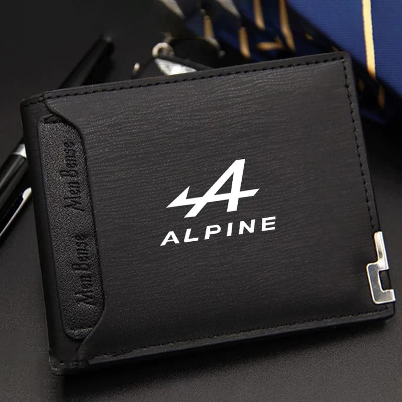 Portefeuille en cuir avec logo Alpine pour Esprit Duster Scenic Megane GT Clio Captur Kwid Kadjar, p
