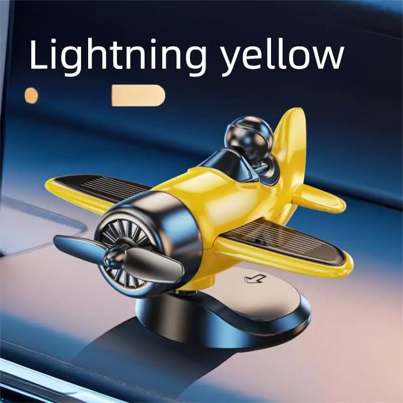 Ornement d'Avion Rotatif Solaire 360° Auto-Tournant pour Tableau de Bord Voiture Décoration Intérieu