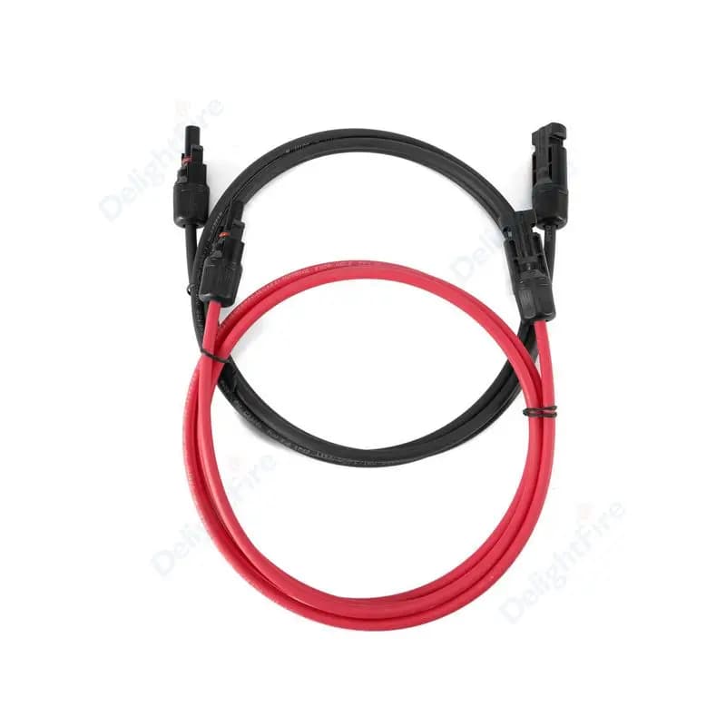 Câble de panneau solaire 1/3/5/10m 2.5/4/6mm² Rouge Noir Fil photovoltaïque à extrémités simples ou 