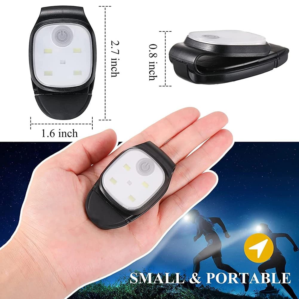 Lampe à pince LED aste par USB, 4 modes d'éclairage, lumière de sécurité à l'iode pour le jogging, l