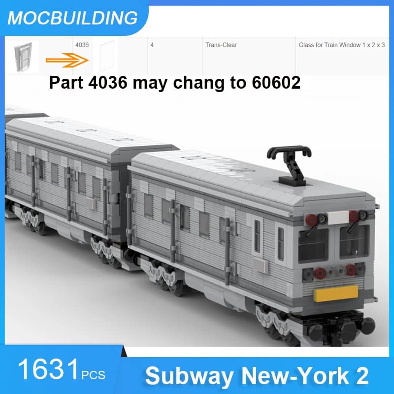 Blocs de construction MOC métro, nouveau york, modèle de Train 2, briques à assembler, transport, jo