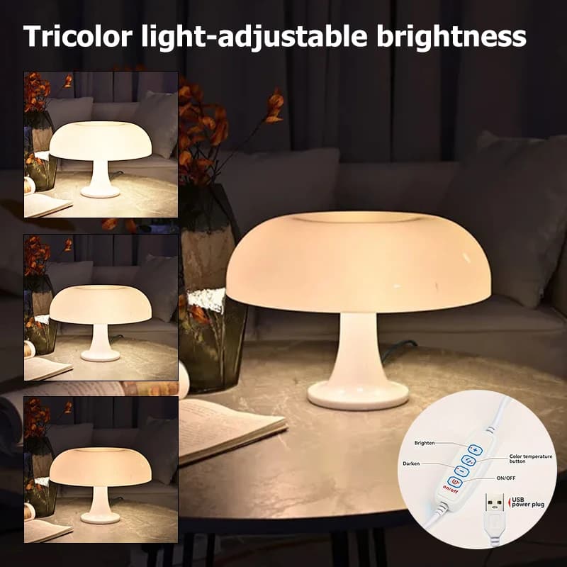 Lampe de table champignon minimaliste moderne chambre lampe de chevet design danois orange lampe de 