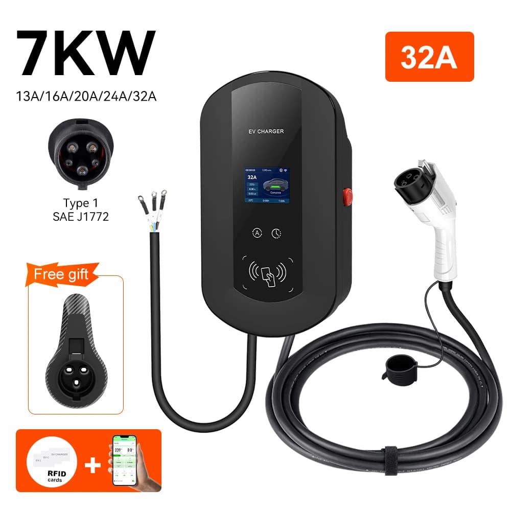 Station de recharge pour véhicules électriques IPENGEN 32A/40A/50A 7/9.6/11KW Chargeur de voiture él