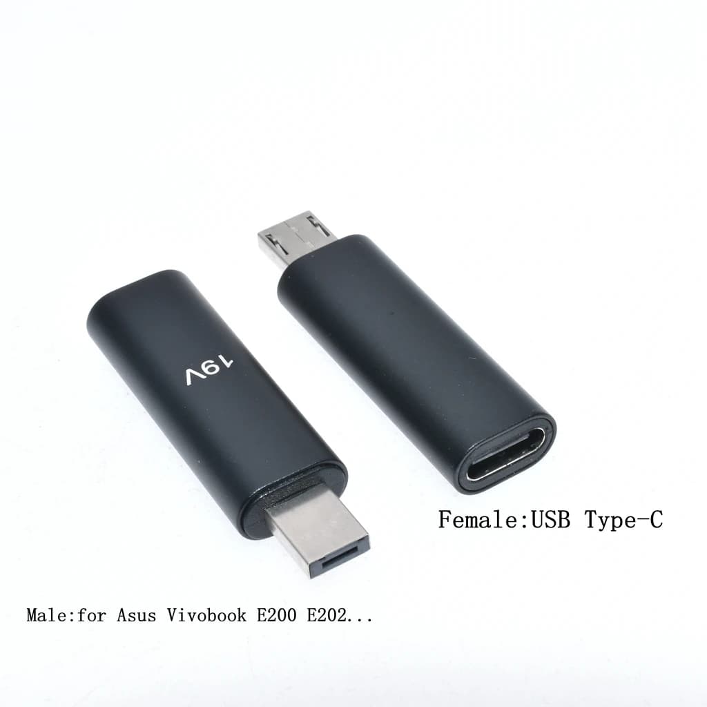 Adaptateur d'alimentation USB C PD 19V, connecteur pour Asus Vivobook E200 E202 E202S E202SA E205SA 
