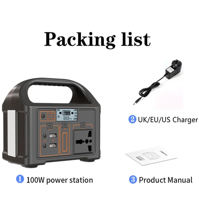 jsdsolar 100W centrale électrique Portable générateur de puissance 110V 220V lumière LED batterie so