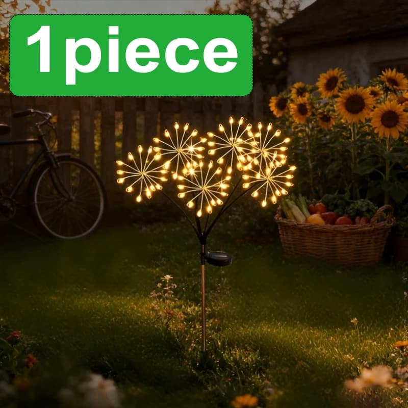 Lampes solaires LED d'extérieur pour jardin, décorations DIY, lumières de feux d'artifice pour patio