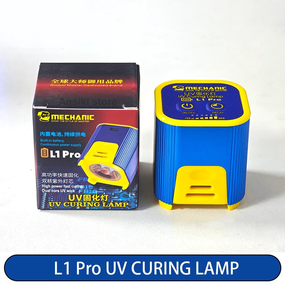 Lampe de polymérisation UV MECHANIC L1 Pro, lumière UV portable à double cœur avec batterie intégrée