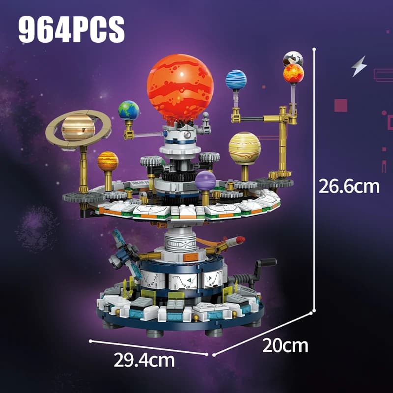 Système solaire interstellaire créatif, blocs de construction de télescope Radio, ville, espace, Sci