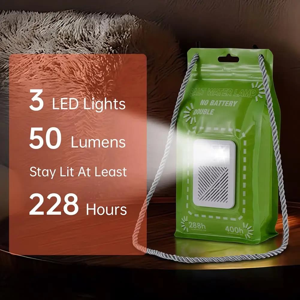 Lampe de camping portable à LED à eau salée, lampe d'urgence pour le camping en plein air, lampe de 