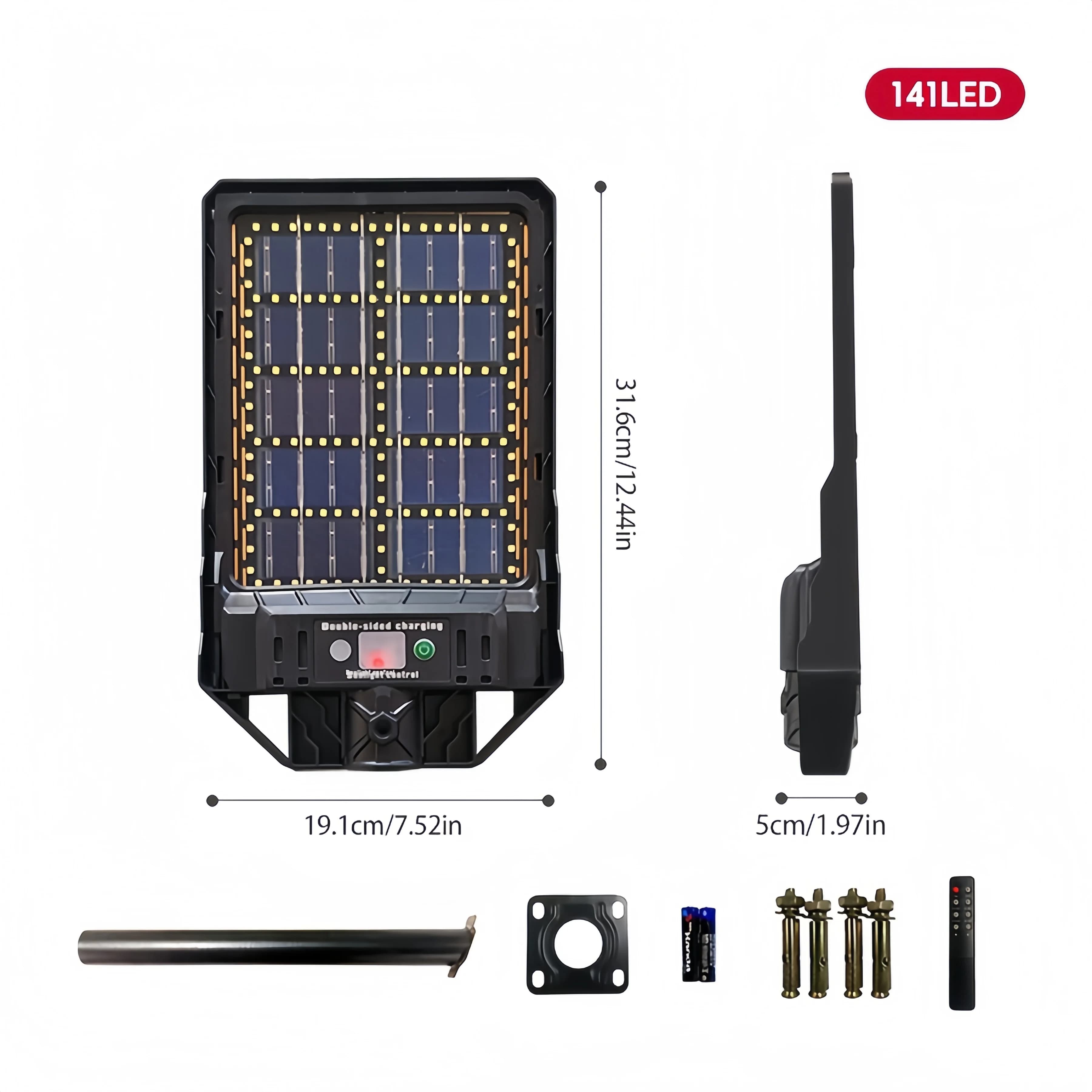 Réverbères extérieurs, à énergie solaire, étanches IP65, lumières extérieures à capteur de mouvement