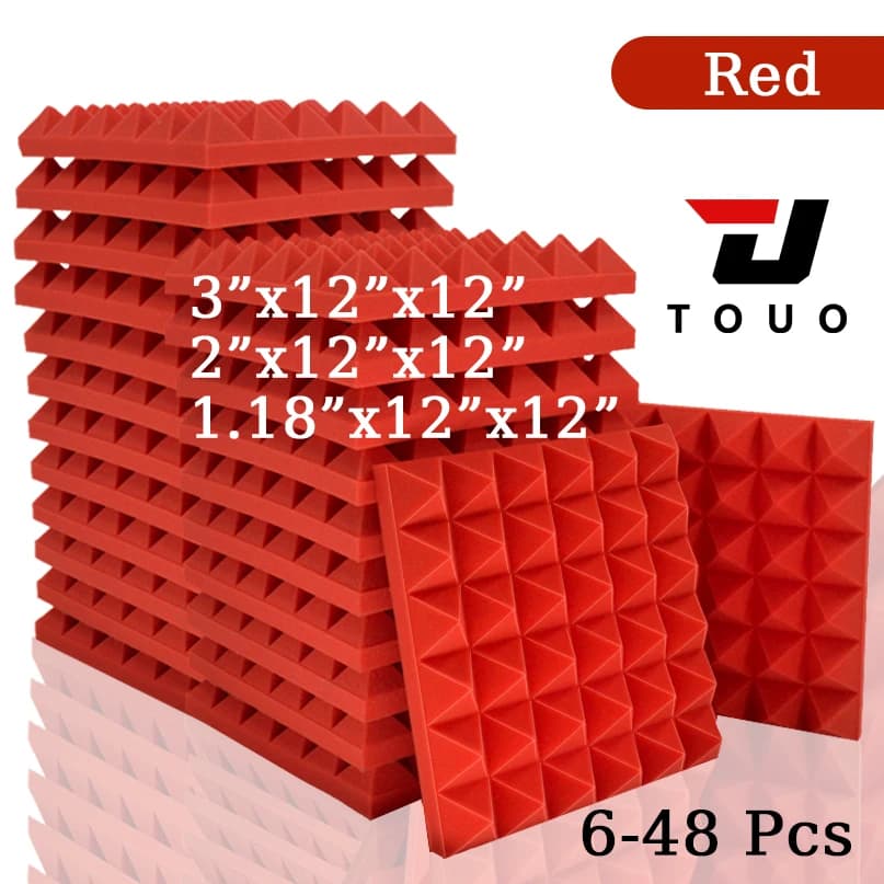 Panneaux acoustiques TOUO, 6 à 48 pièces, panneaux pyramidaux insonorisants pour salle multimédia, s