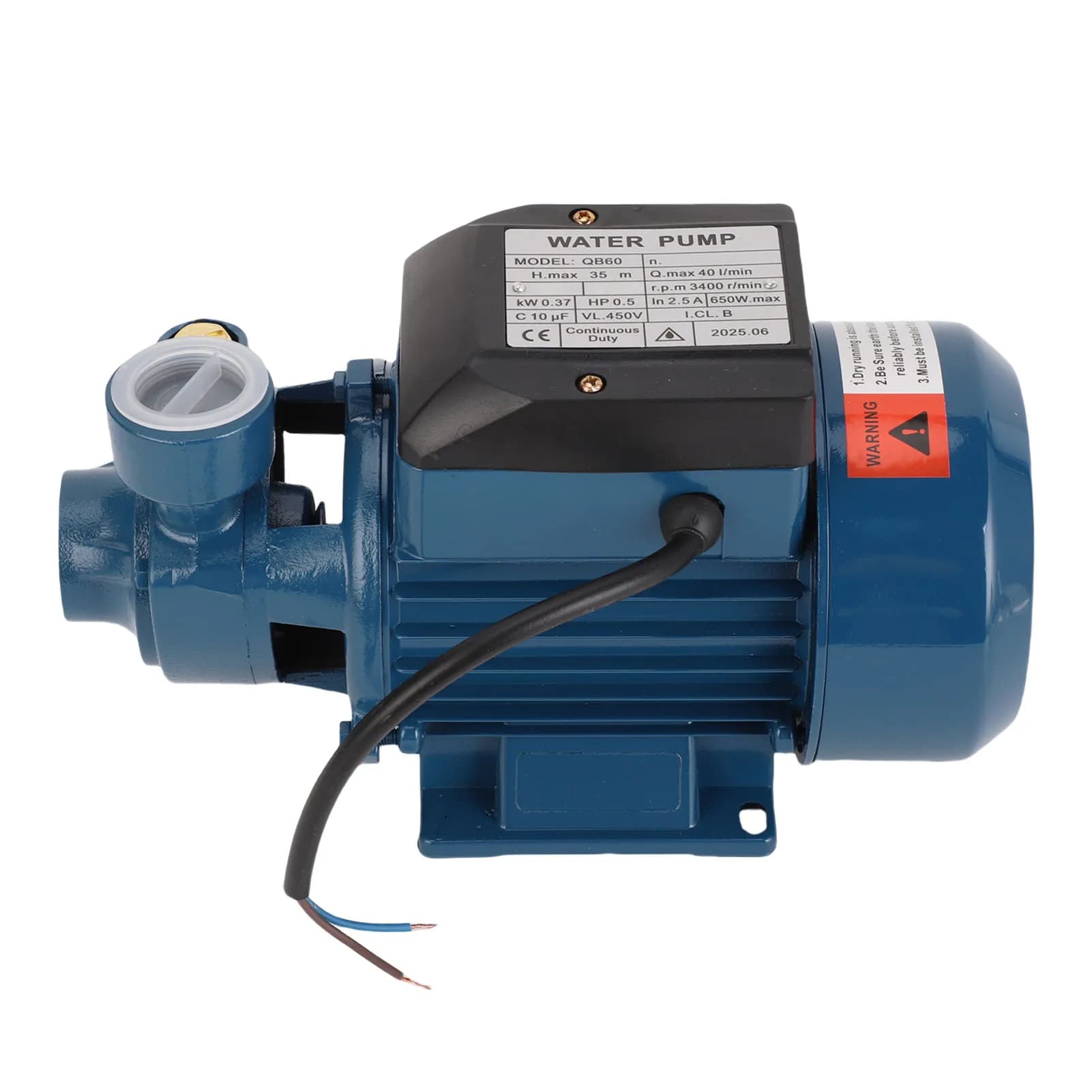 Pompe de transfert d'eau électrique solaire 650W 3400 tr/min 35m, ascenseur 1 pouce de sortie, surpr