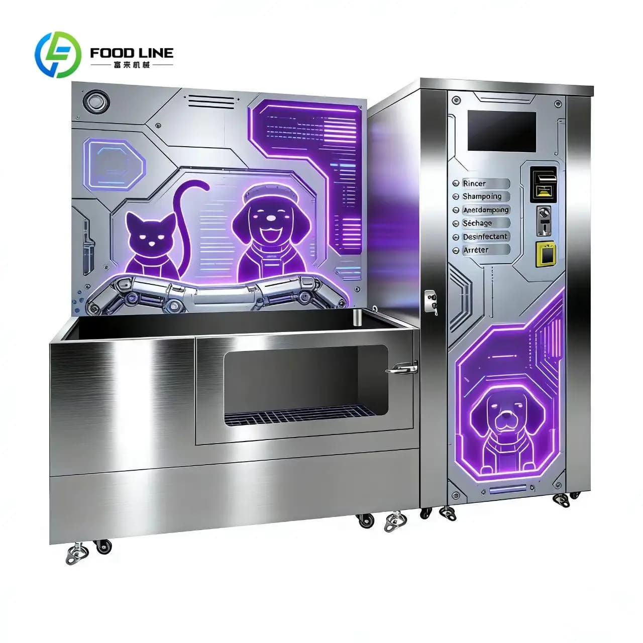 Station de lavage automatique pour chiens en libre-service, centre de toilettage commercial pour ani