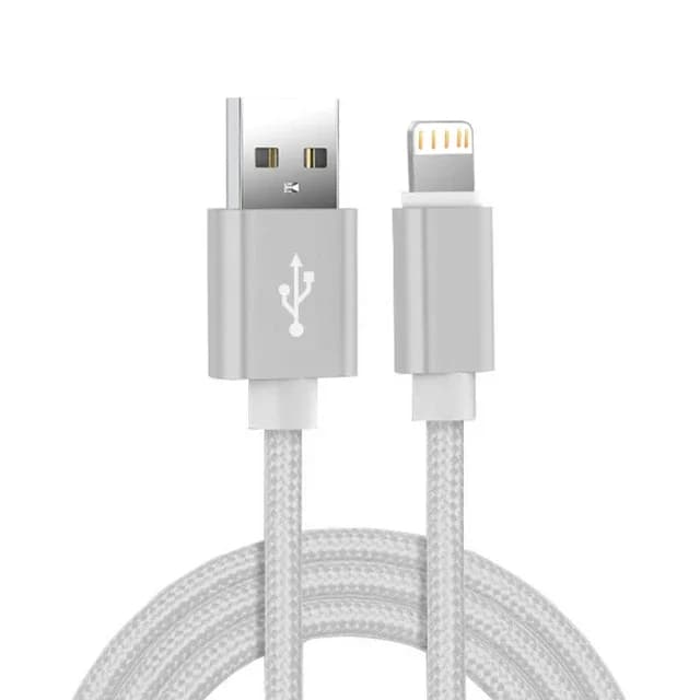 Câble de chargeur USB tressé en Nylon métallique, pour iPhone 14 8 7 6S Plus X XR XS 11 12 13 Pro Ma