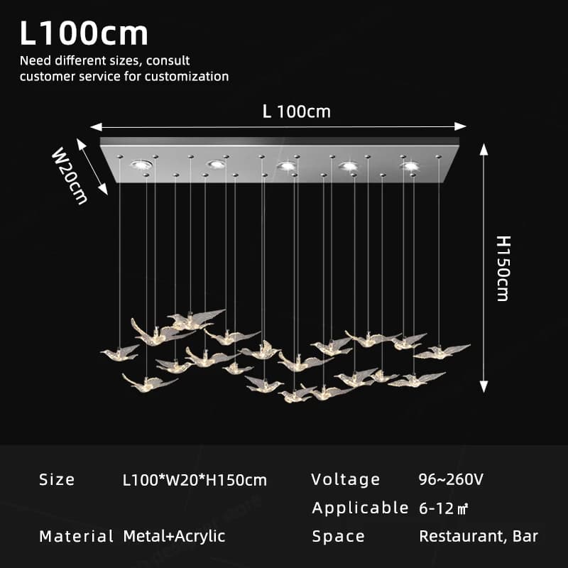 Suspension lustre Design oiseau lampe suspendue Table à manger salle à manger lustre Rectangle cuisi