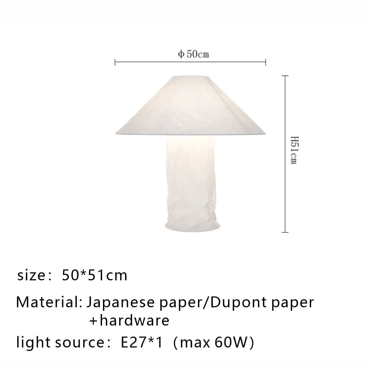 Lampe de table en papier Lampampe Wabi Sabi, lumière champignon blanche, lampe de chevet pour chambr