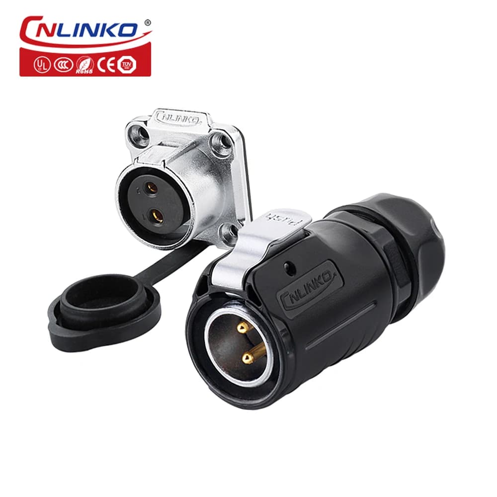 Connecteur circulaire rapide étanche IP68 CNLINKO LP20 à 2/3/4 broches, connecteur électrique à mont