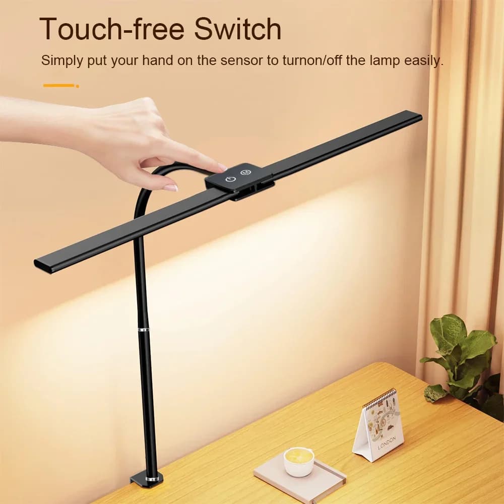 Lampe de bureau Led pour bureau, maison, lampe d'architecte pour le soin des yeux, avec pince, doubl