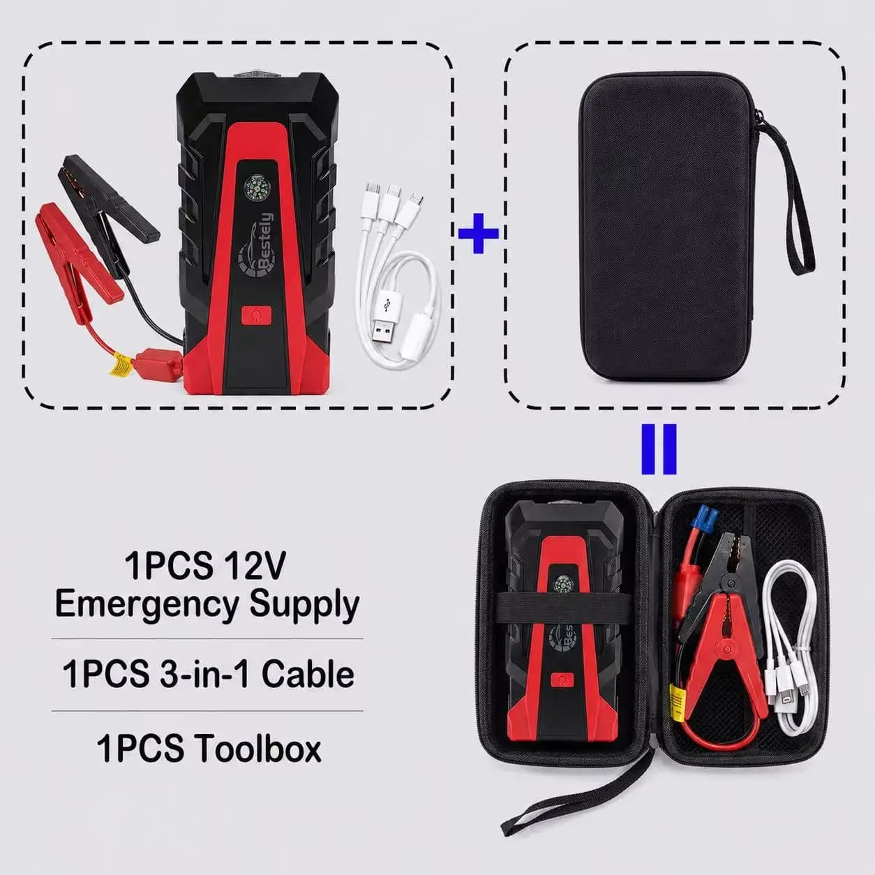 Nouveau démarreur de batterie de voiture 12V 3000A, chargeur portable, booster de voiture, dispositi