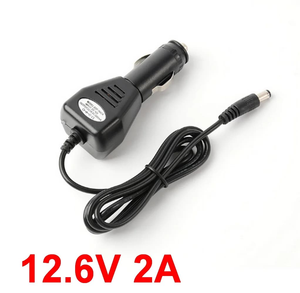 Chargeur de voiture de haute qualité 12.6V 2A 2000mA, adaptateur de batterie Li-ion 12.6v 2a 2000mA,