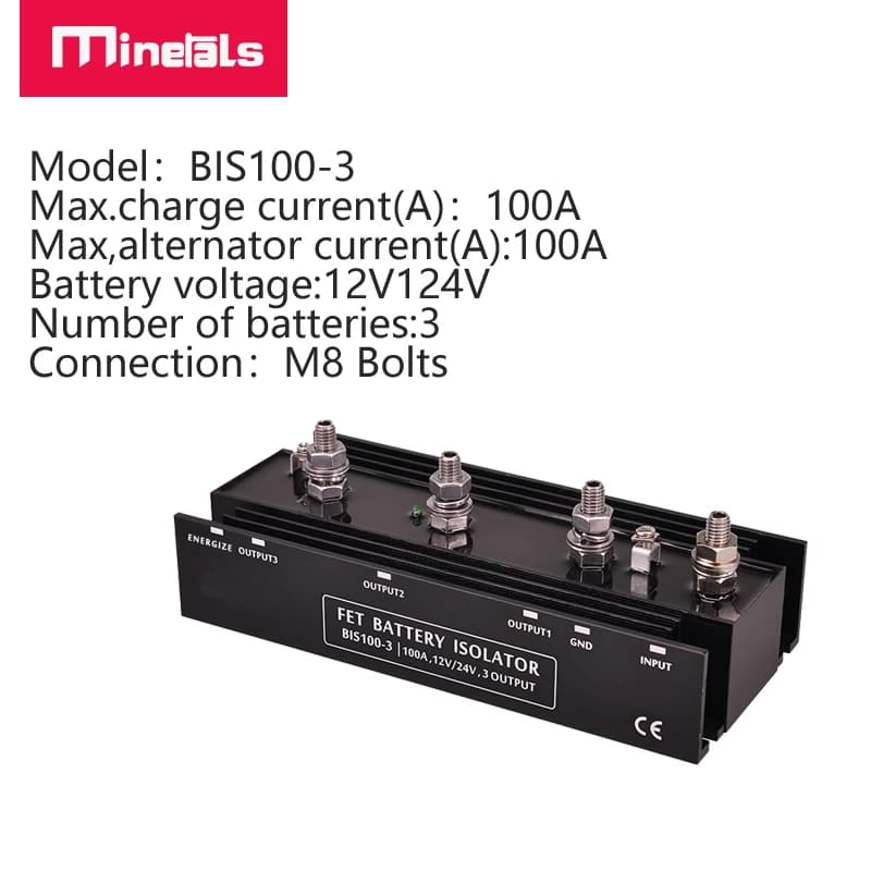 Booster 12V 24V Isolation du générateur, chargeur DC 12V/24V 100A/200A 3 sorties FET Isolateurs de b