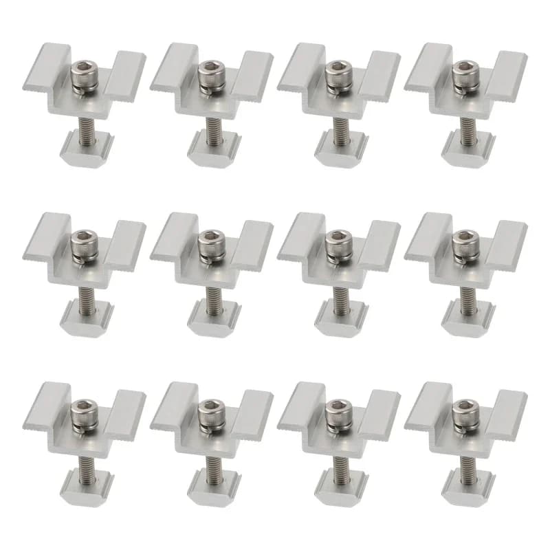 Support de serrage central pour panneau solaire, 12 pièces, large support de montage photovoltaïque