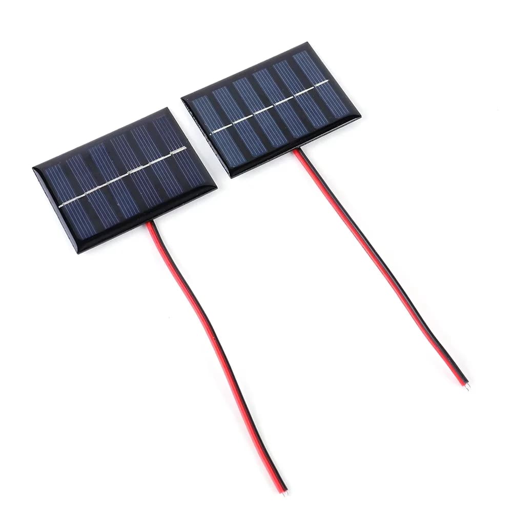 Mini panneau solaire en polysilicium, 100MA, 1W, 3V, 1/2 pièces, chargeur de cellules avec câble pou