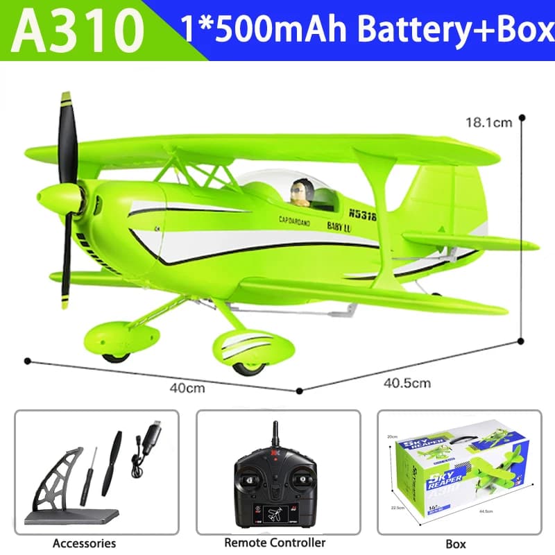 Avion RC WLtoys A310 à double aile avec gyroscope, mode 3D/6G, vol acrobatique facile, télécommande 