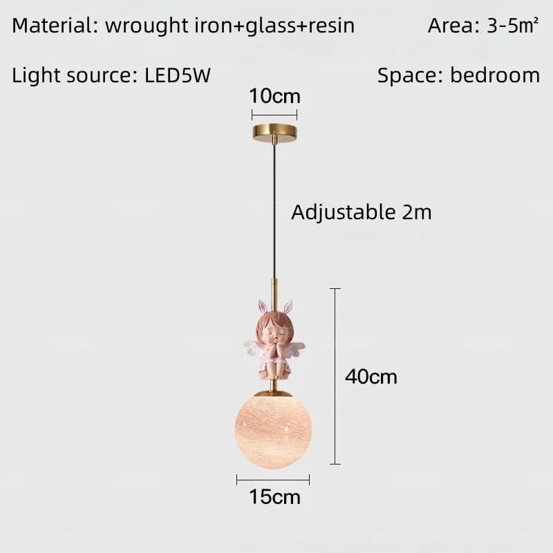 Chambre d'enfants moderne LED lustre lumières chambre d'enfant chevet dessin animé plafond suspensio