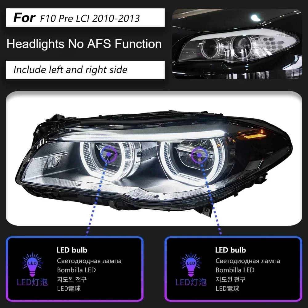 Phare pour BMW série 5 F10 F18 phares LED 2010-2017 lampe frontale style de voiture DRL Signal proje