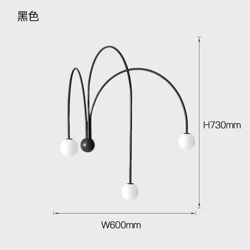 Plafonnier géométrique post-moderne rouge en forme de boule de verre, design minimaliste, luminaire 