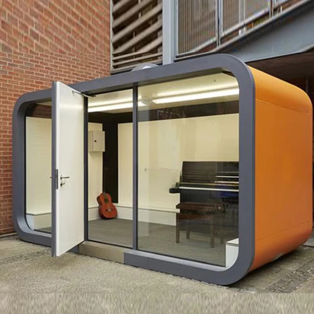 Grands dosettes de bureau acoustiques en acier et bois, cabine de réunion modulaire insonorisée inté