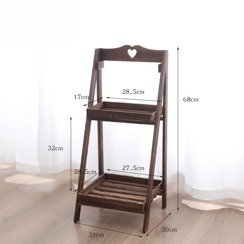 Étagère à fleurs en bois massif pour jardin, style rétro, étagère décorative à plusieurs niveaux, ét