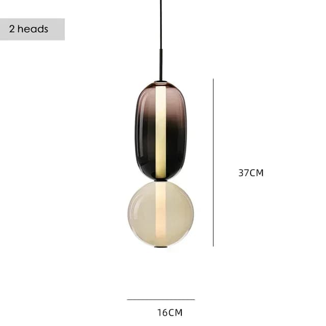 Lampe suspendue en verre coloré de style nordique, design créatif, lampe pendante en forme de sucett
