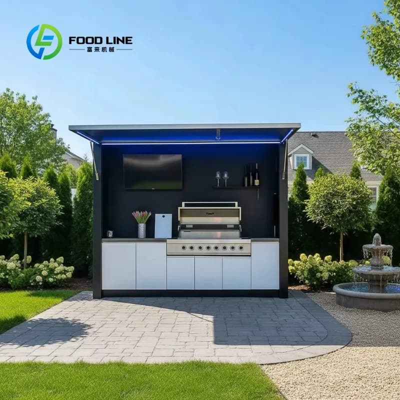 Station de cuisine extérieure en acier inoxydable toutes saisons personnalisée pour la cuisson en ex
