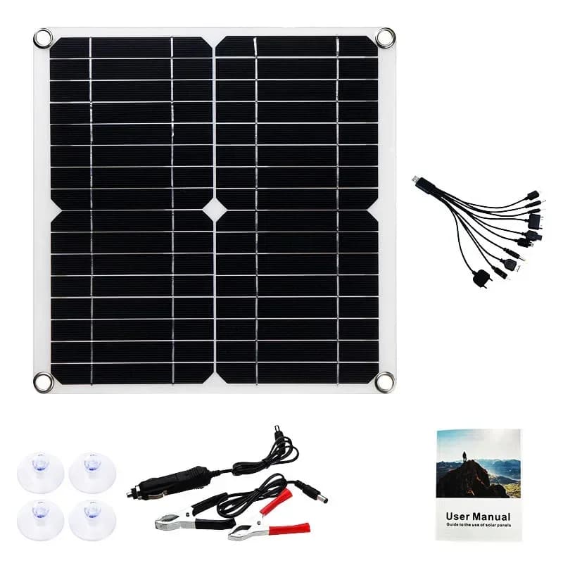 Panneau solaire haute efficacité 500W, système 12V avec double USB et contrôleur 100A, kit de charge