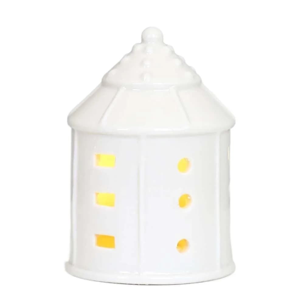 Lampe en céramique et porcelaine, ornement, piles bouton, lumières d'ambiance de Noël exquises, étoi