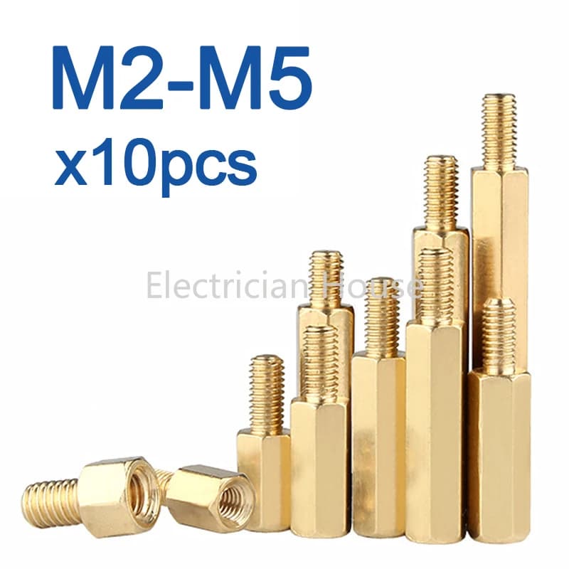 Vis d'espacement hexagonales en laiton M2 M2.5 M3 M4 M5, pilier fileté PCB ordinateur PC carte mère
